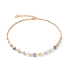 Collier GeoCube Coeur de Lion cristaux Swarovski & acier inoxydable or gris