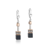 Boucles d'oreille GeoCube Coeur de Lion onyx noir or rose