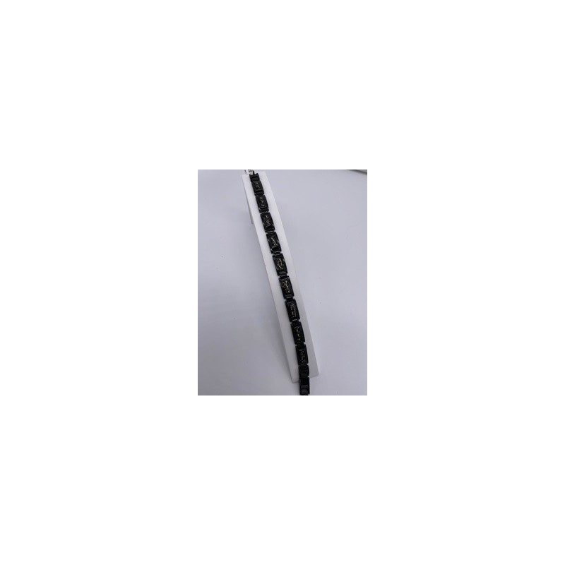 Bracelet Acier Noir & Carbone Homme