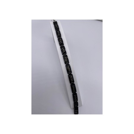 Bracelet Acier Noir & Carbone Homme