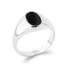 Chevalière Ovale Argent 925/1000 et Onyx