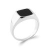 Chevalière Carrée Argent 925 et Onyx