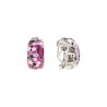 Boucles d'Oreilles 1/2 créoles Multicolore Rose Una Storia