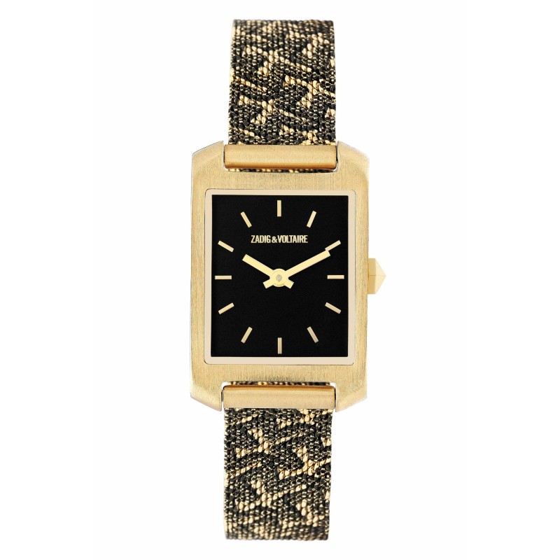 BIJOUTERIE MERILHOU ZADIG & VOLTAIRE CADRAN NOIR ET DORE BRACELET MILANAIS BIJOUTERIE MERILHOU ZADIG & VOLTAIRE CADRAN NOIR ET DORE BRACELET MILANAIS